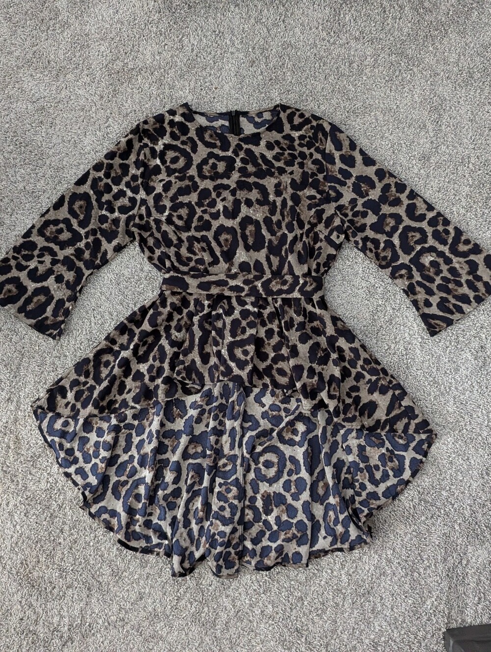 Leopard Print High Low Belted Top